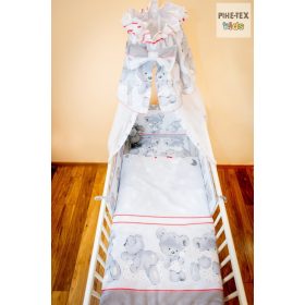   Szürke pelenkás maci 4 részes babaágynemű szett (465/Sz)