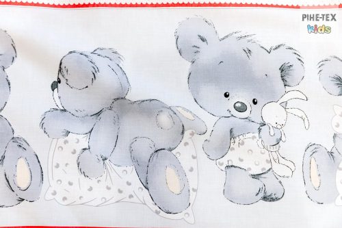 Szürke pelenkás maci 4 részes babaágynemű szett (465/Sz)