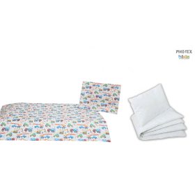   Színes Munkagépes, ovis ágynemű szett 90x140cm (600) (ovis huzat, 2 részes fehér) 