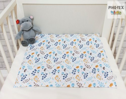 Apró virág kék 2 részes babaágynemű szett (682/K)