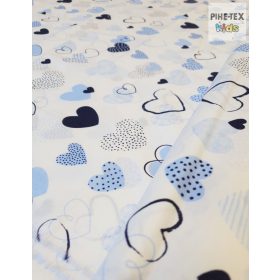 Kék pöttyös szívecskék textil (518/K)