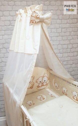 Holdon Ülő Macik, bézs-4 részes babaágynemű szett (562/B)