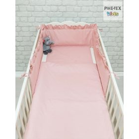   Pasztell rózsaszín fodros 3 részes babaágynemű szett (123)