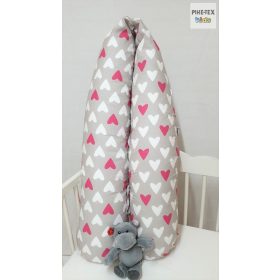 Bézs-pink szívecskék,  kismama párna (122)