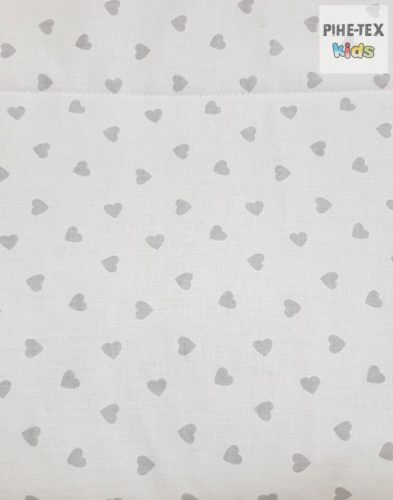 Szürke-fehér szívecskék,  minky babatakaró (115/Sz/M)