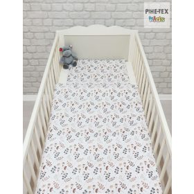 Apró virág bézs baba ágynemű huzat (682/B)