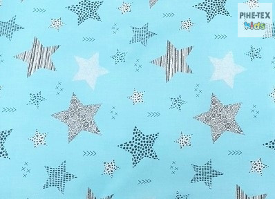 Csíkos Csillagok Menta, baba ágynemű huzat (121/Z/2)