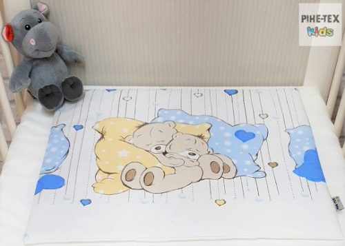 Medvebocsok, kék-  2 részes babaágynemű szett (573/K)