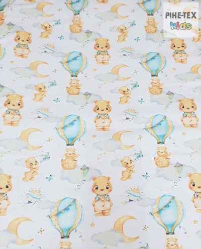 Hőlégballonos maci zöld baba ágynemű huzat (683/Z)