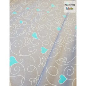 Szíves cica kék textil (119/K)