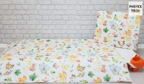 Iskolás állatok ovis ágynemű szett 90x140cm (619) (ovis huzat, 2 részes fehér) 