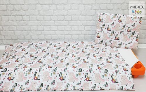 Mezei nyuszi, ovis ágynemű szett 90x140cm (606) (ovis huzat, 2 részes fehér) 