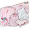 Flamingó, rózsa, 5 részes ovis kezdőcsomag (571/R) (2 részes fehér, ovis huzat, ovis zsák, tornazsák, óvodai derékalj) + ajándék ovis törölköző
