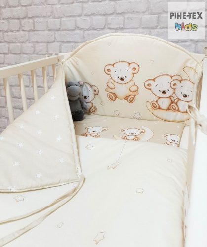 Holdon Ülő Macik, bézs-3 részes babaágynemű szett (562/B)