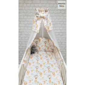   Hőlégballonos maci szürke 4 részes babaágynemű szett (683/Sz)