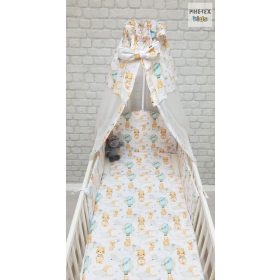   Hőlégballonos maci zöld 4 részes babaágynemű szett (683/Z)
