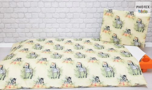 Zebracsalád, ovis ágynemű szett 90x140cm (592) (ovis huzat, 2 részes fehér) 