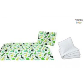   Dinópark zöld, ovis ágynemű szett 90x140cm (468/Z) (ovis huzat, 2 részes fehér) 