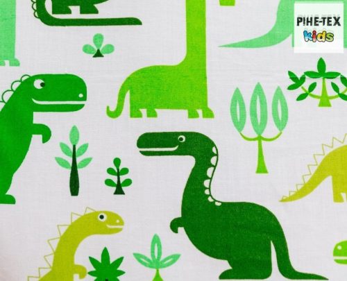 Dinópark zöld, ovis ágynemű szett 90x140cm (468/Z) (ovis huzat, 2 részes fehér) 