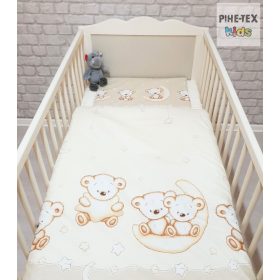 Holdon ülő macik bézs baba ágynemű huzat (562/B)