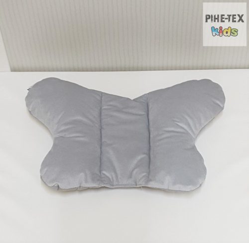 Szürke velvet pillangó párna (/V)
