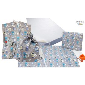   Mikrobi szürke 4 részes ovis kezdőcsomag (611/Sz) (2 részes mintás, ovis zsák, tornazsák, vízhatlan matracvédő lepedő) + ajándék ovis törölköző