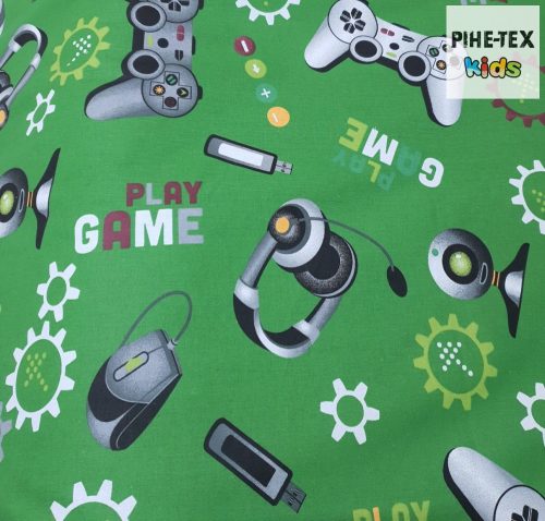 Gamer zöld 4 részes ovis kezdőcsomag (597/Z)  (2 részes mintás, ovis zsák, tornazsák, óvodai derékalj) + ajándék ovis törölköző