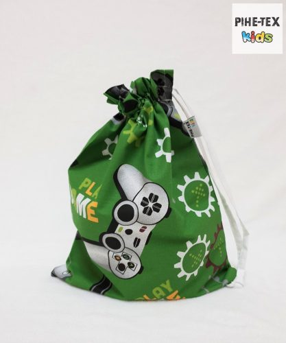 Gamer zöld 4 részes ovis kezdőcsomag (597/Z)  (2 részes mintás, ovis zsák, tornazsák, óvodai derékalj) + ajándék ovis törölköző