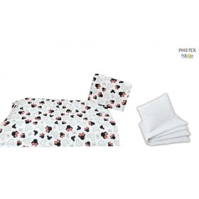   Minny Masni piros, ovis ágynemű szett 90x140cm (563/P) (ovis huzat, 2 részes fehér) 