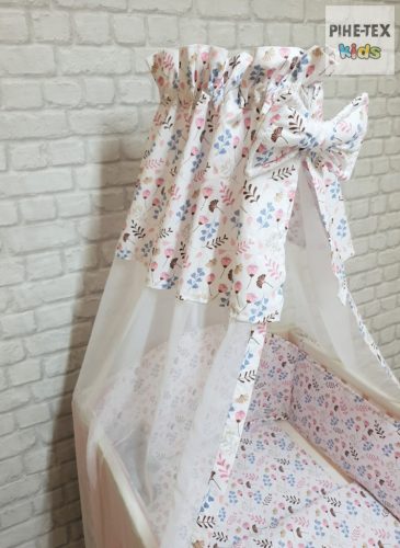 Apró virág rózsa 4 részes babaágynemű szett (682/R)