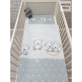 Holdon ülő macik szürke baba ágynemű huzat (562/Sz)