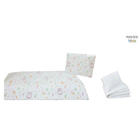   Mesés erdei állatkák ovis ágynemű szett 90x140cm (614) (ovis huzat, 2 részes fehér) 